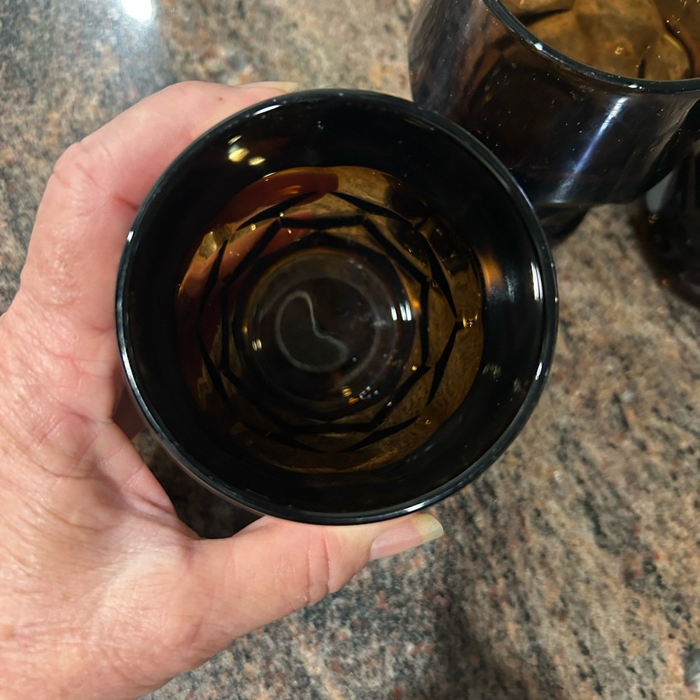 Vintage Set of two Viking Brown Glass Tumblers - Picture 5 of 8